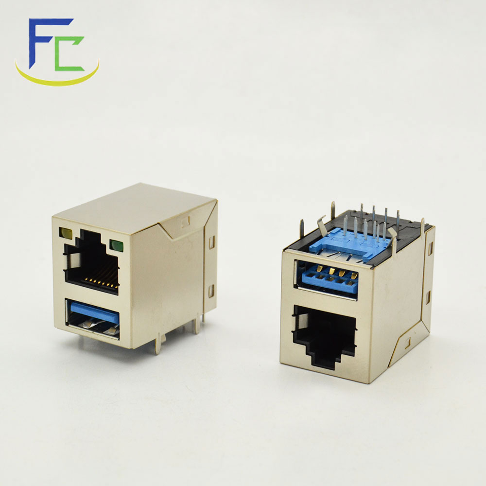 RJ45+USB3.0 带灯不带弹片