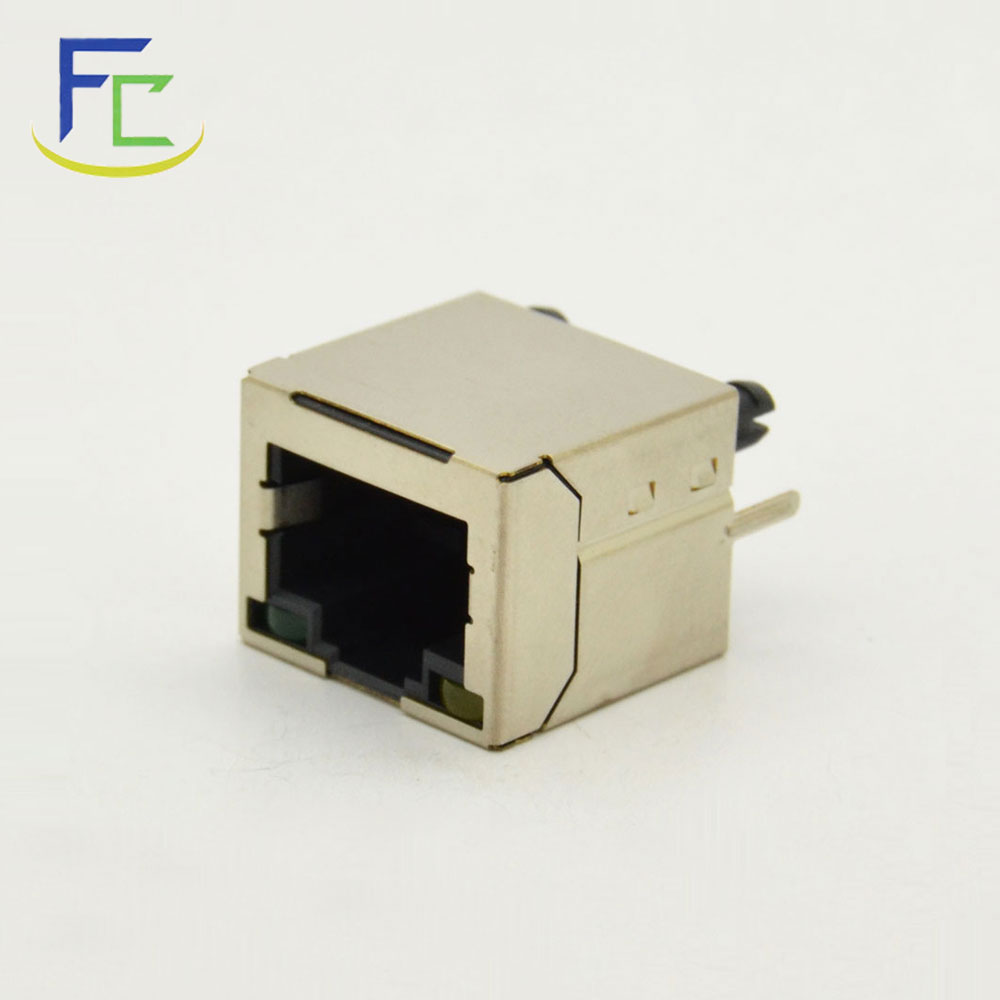 RJ45 180度带灯带屏蔽